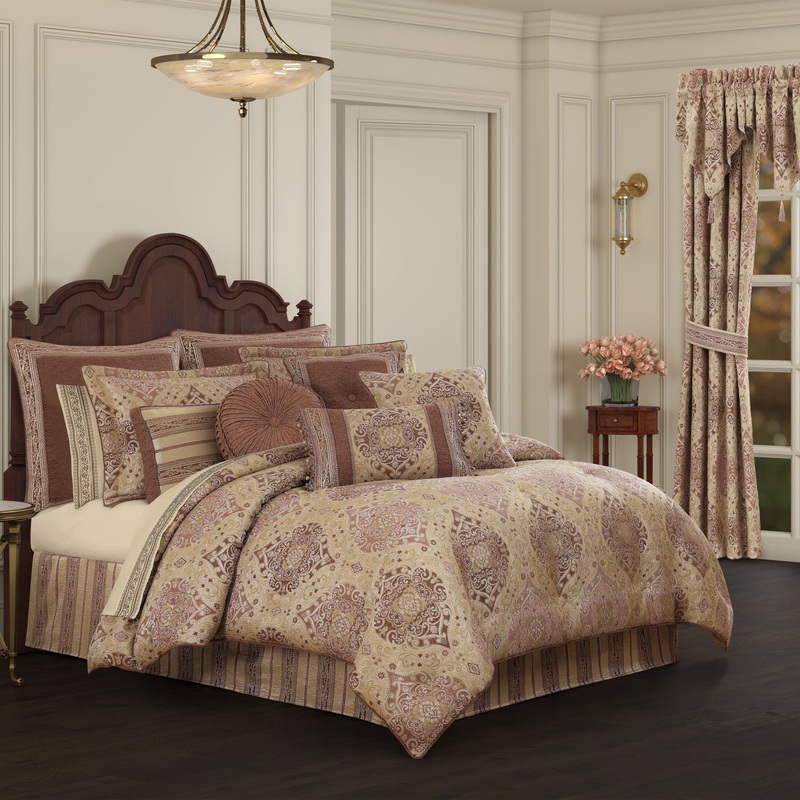 Weston Comforter Set|Queen 4Pc. Comforter Set|King 4Pc. Comforter Set|California King 4Pc. Comforter Set|Terracotta|Blue