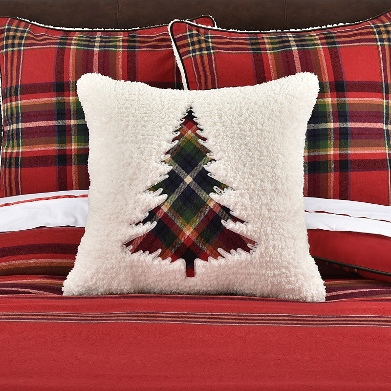Andrew Plaid 20 Square Embellished Decorative Throw Pillow