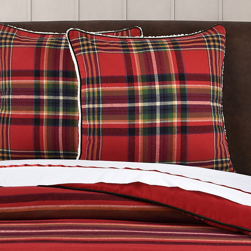 Andrew Plaid Euro Sham|Euro Sham|Red