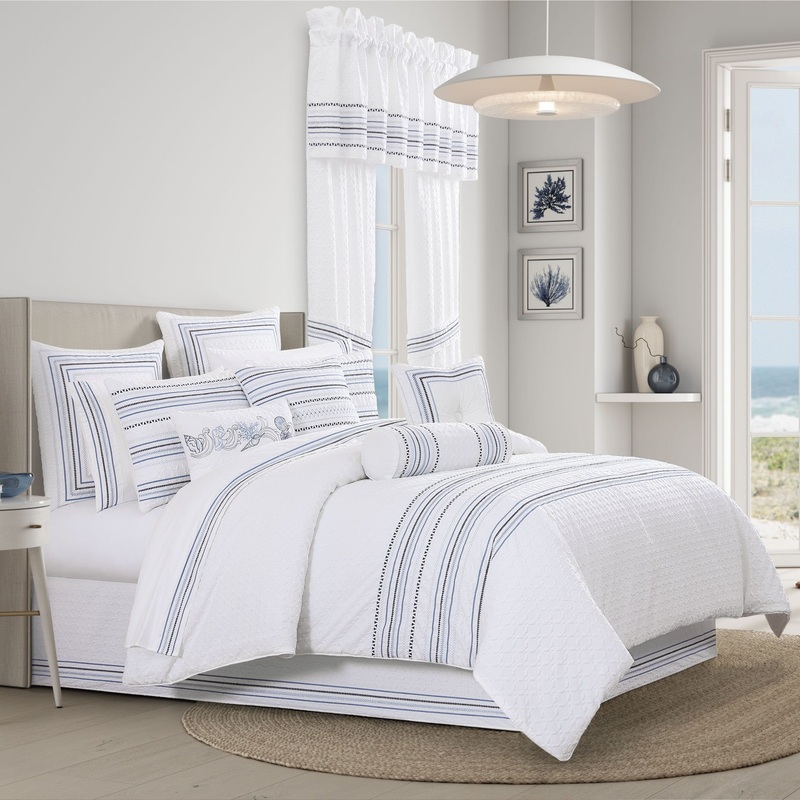 Bayside Comforter Set|Queen 4Pc. Comforter Set|King 4Pc. Comforter Set|California King 4Pc. Comforter Set|Blue