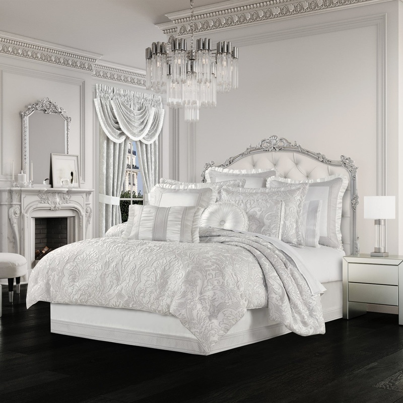 Brunello Comforter Set|Queen 4Pc. Comforter Set|King 4Pc. Comforter Set|California King 4Pc. Comforter Set|Black|Flax|Platinum