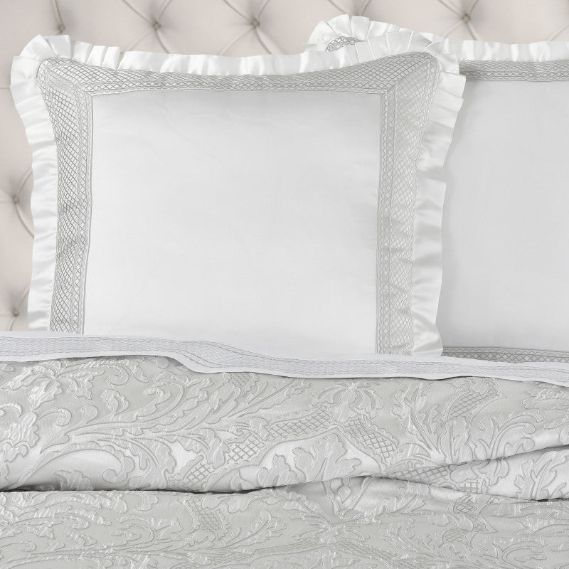Brunello Euro Sham|Euro Sham|Flax|Black|Platinum