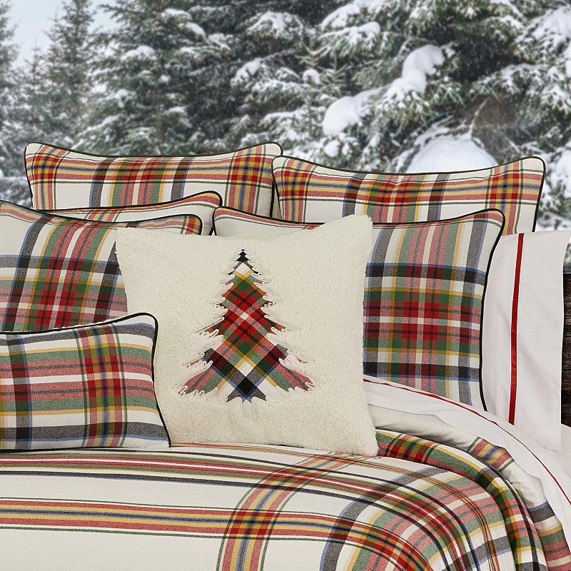 Christopher Plaid Euro Sham|Euro Sham|Red