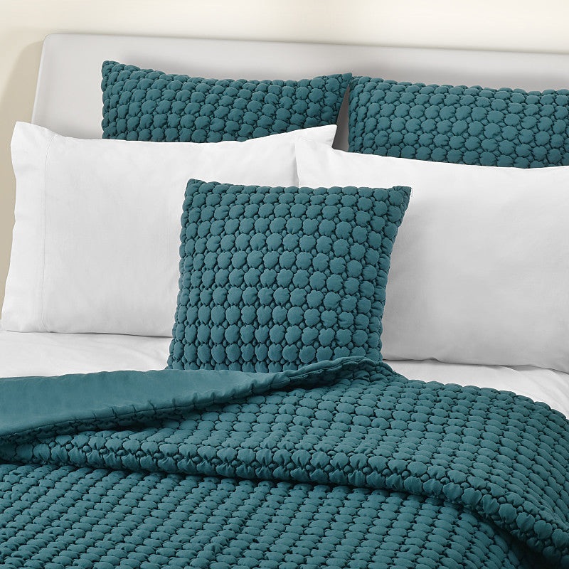 Cloud Puff 20 Square Quilted Decorative Throw Pillow