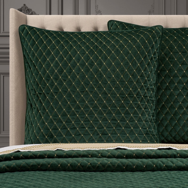 Grandeur Euro Quilted Sham|Euro Quilted Sham|Winter White|Evergreen|Crimson