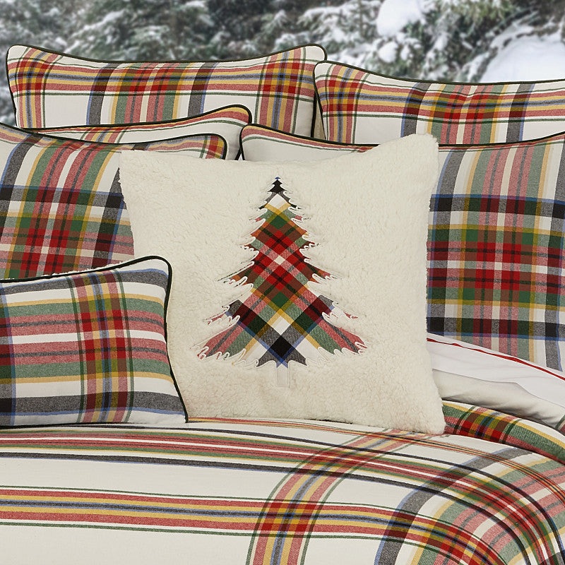 Christopher Plaid 20 Square Embellished Throw Pillow