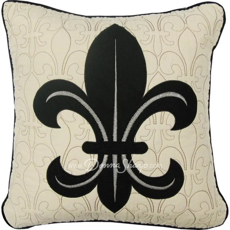 Donna Sharp FDL Scrolls/Tan Dec Pillow (blk fleur)