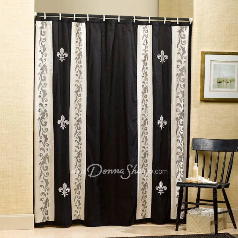 Donna Sharp FDL Scrolls Tan Shower Curtain