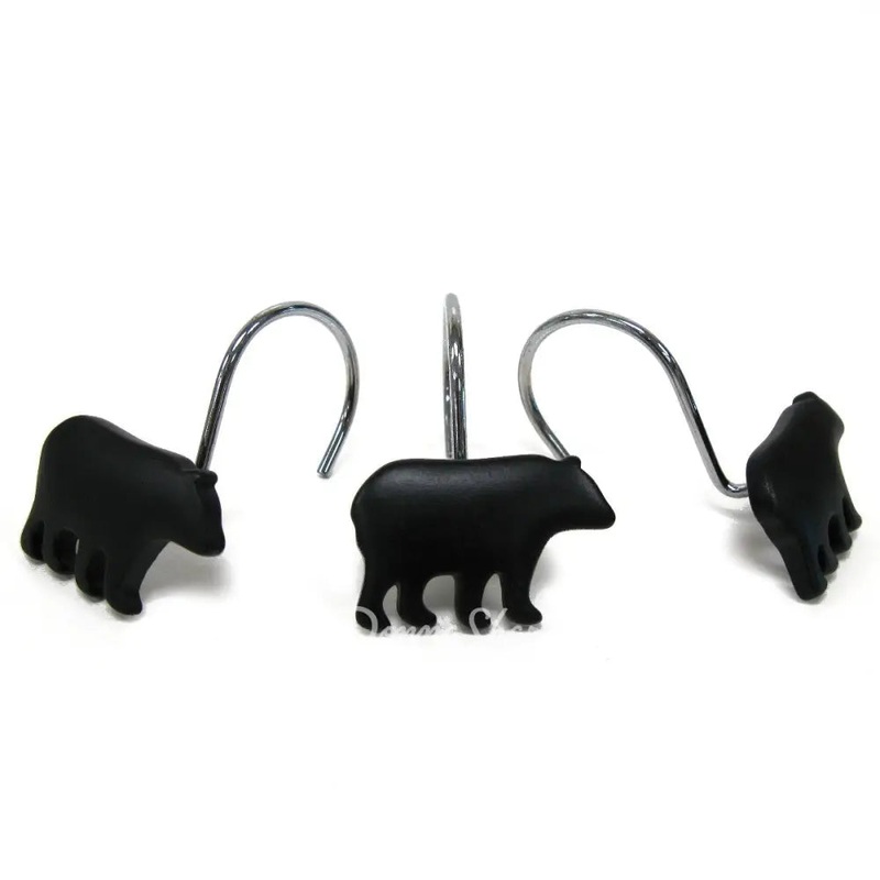 Donna Sharp Shower Curtain Hook, Black Bear (12pc)