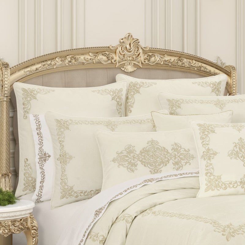 Noelle Euro Sham|Euro Sham|Crimson|Winter White|Evergreen