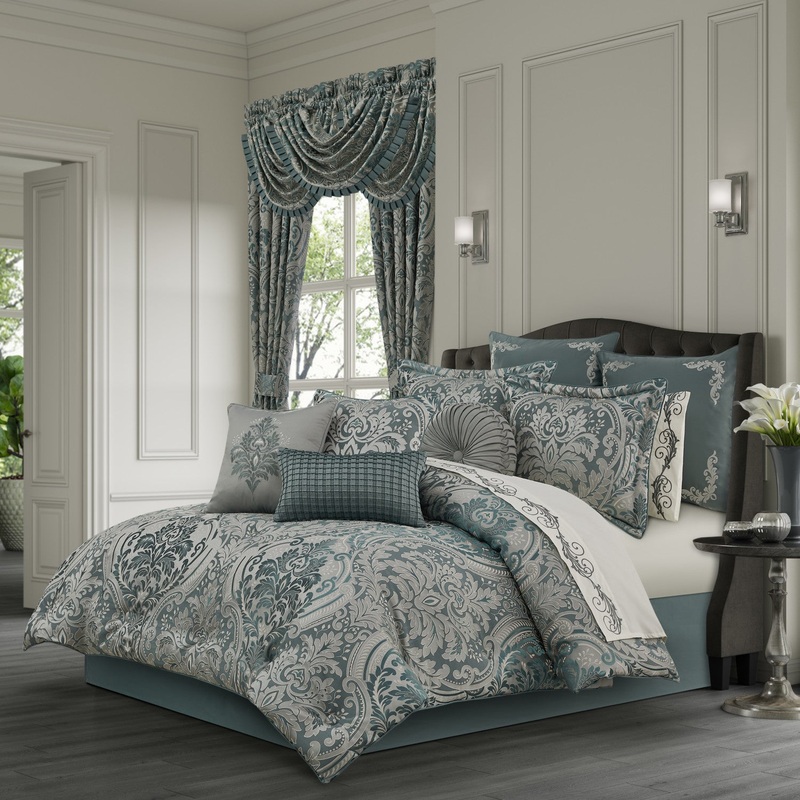 Renata Comforter Set|Queen 4Pc. Comforter Set|King 4Pc. Comforter Set|California King 4Pc. Comforter Set|Teal