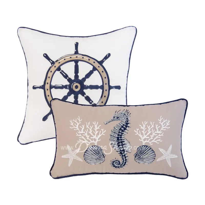 Donna Sharp Checkerboard Pillow Set (Nautical) Set2