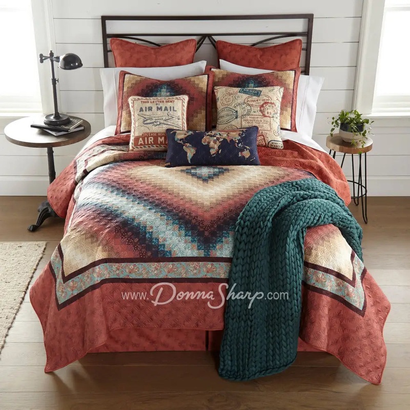 Donna Sharp Cinnamon 3PC Quilted Bedding Set