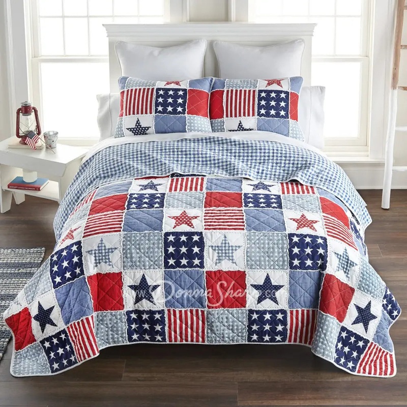 Donna Sharp Star & Stripe 3PC Cotton Quilt Set