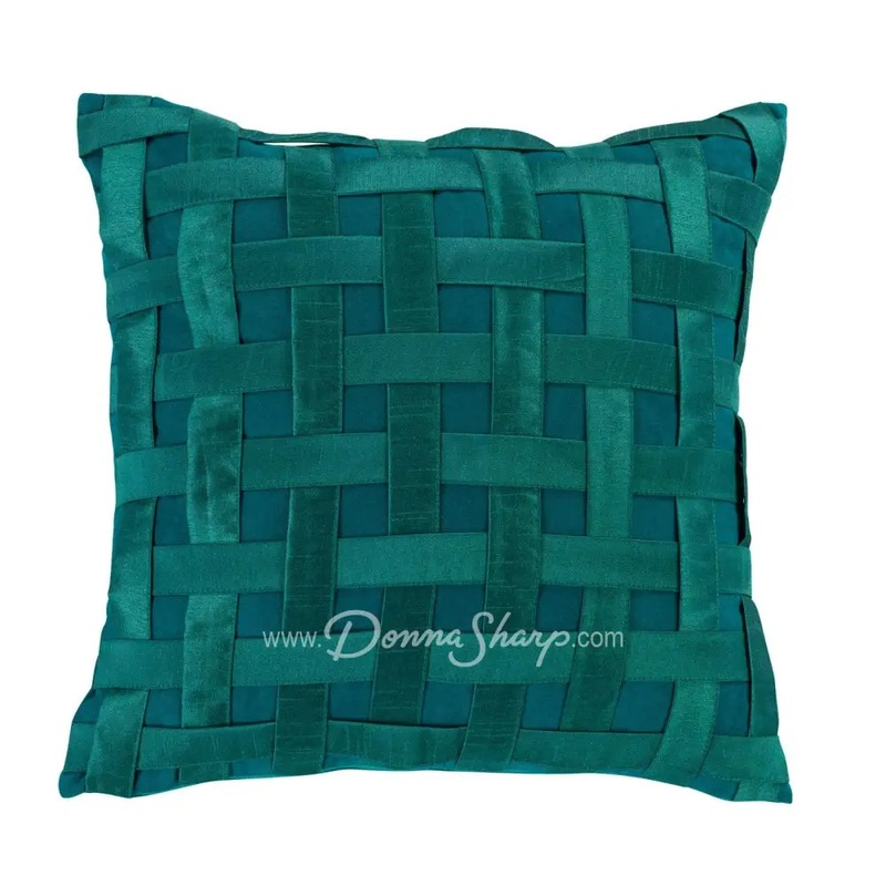 Donna Sharp Teal Weave Dec Pillow