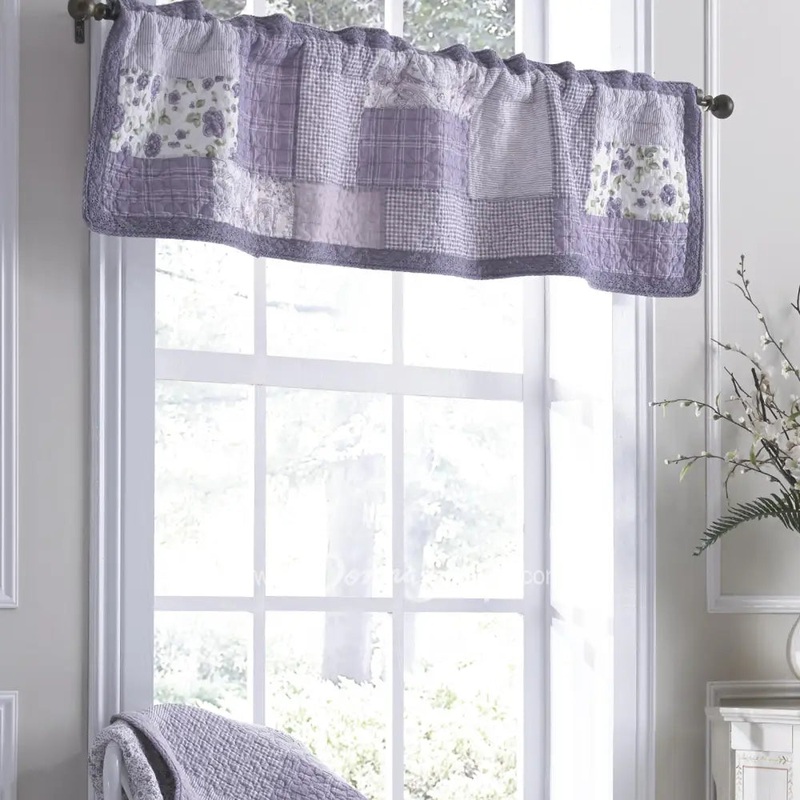 Donna Sharp Lavender Rose Cotton Quilted Valance/Runner