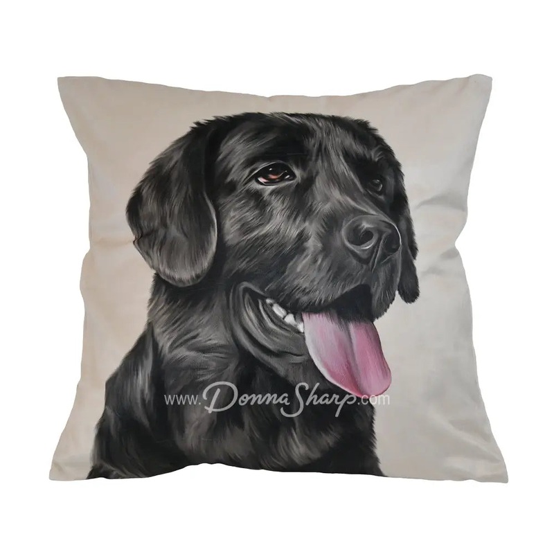 Donna Sharp Log Cabin Star Labrador Retriever Decorative Pillow
