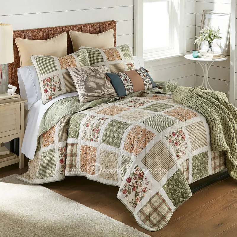 Donna Sharp Peach Rose Summer Cotton Queen Set