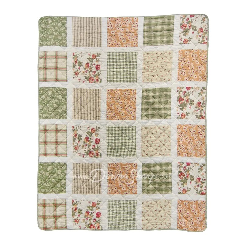 Donna Sharp Peach Rose Summer Cotton Throw