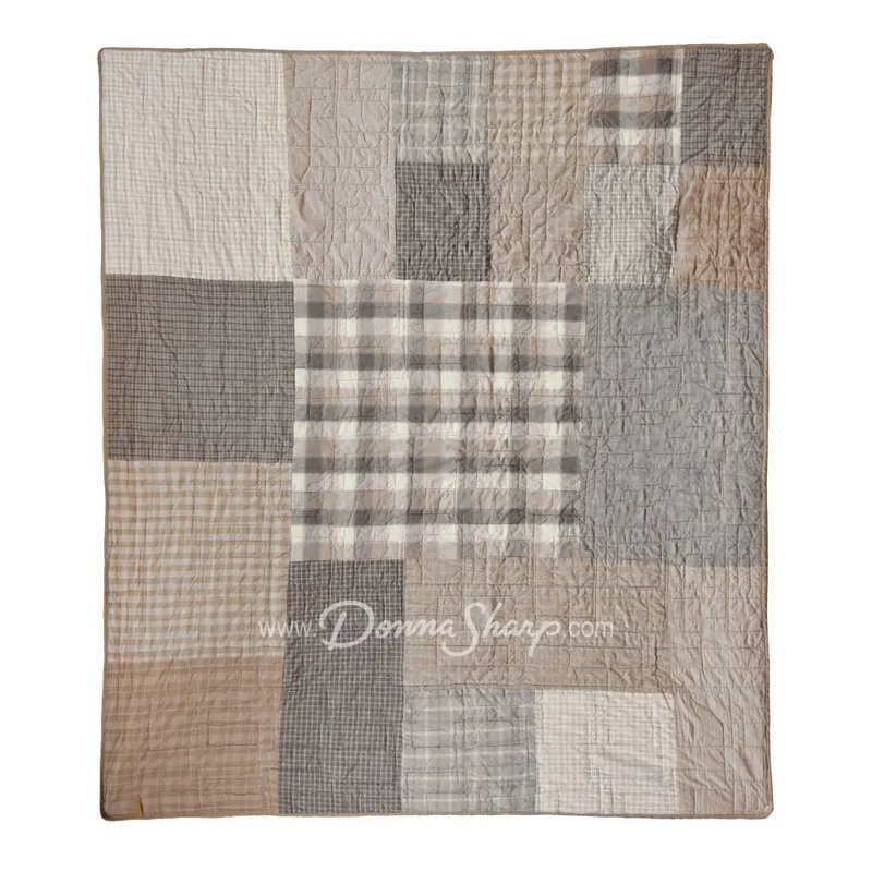 Donna Sharp Smoky Square Cotton Quilted Throw