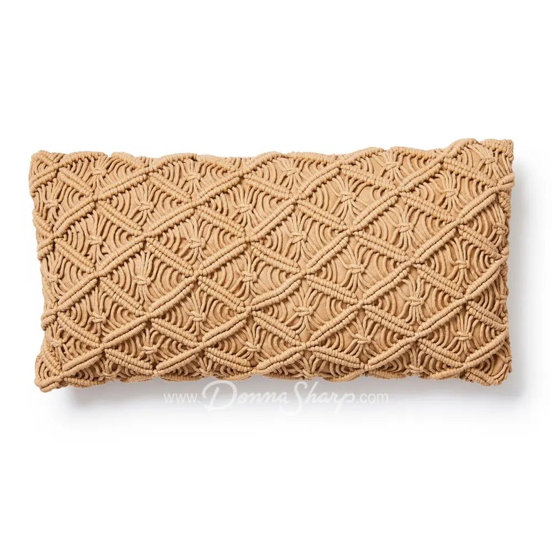 Tan Crochet Pillow by Donna Sharp