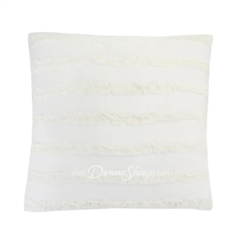 White Fringed Decorative Pillow by Donna Sharp