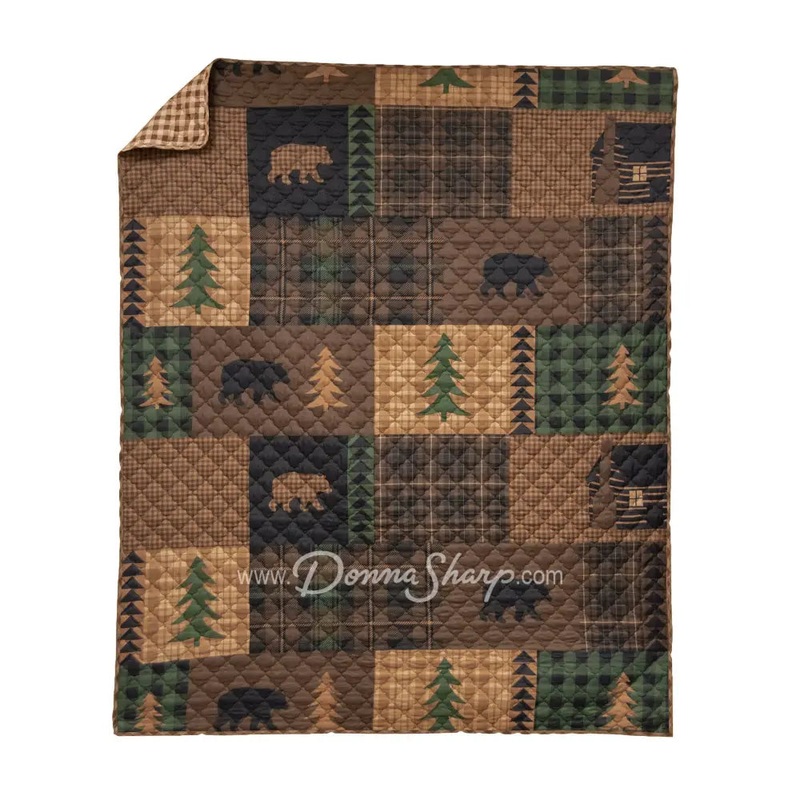 Your Lifestyle by Donna Sharp Brown Bear Cabin Quilted Throw