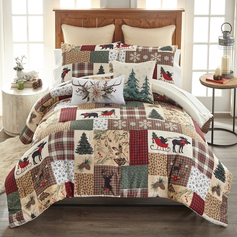 Dashing 3pc Holiday Comforter Bedding Set