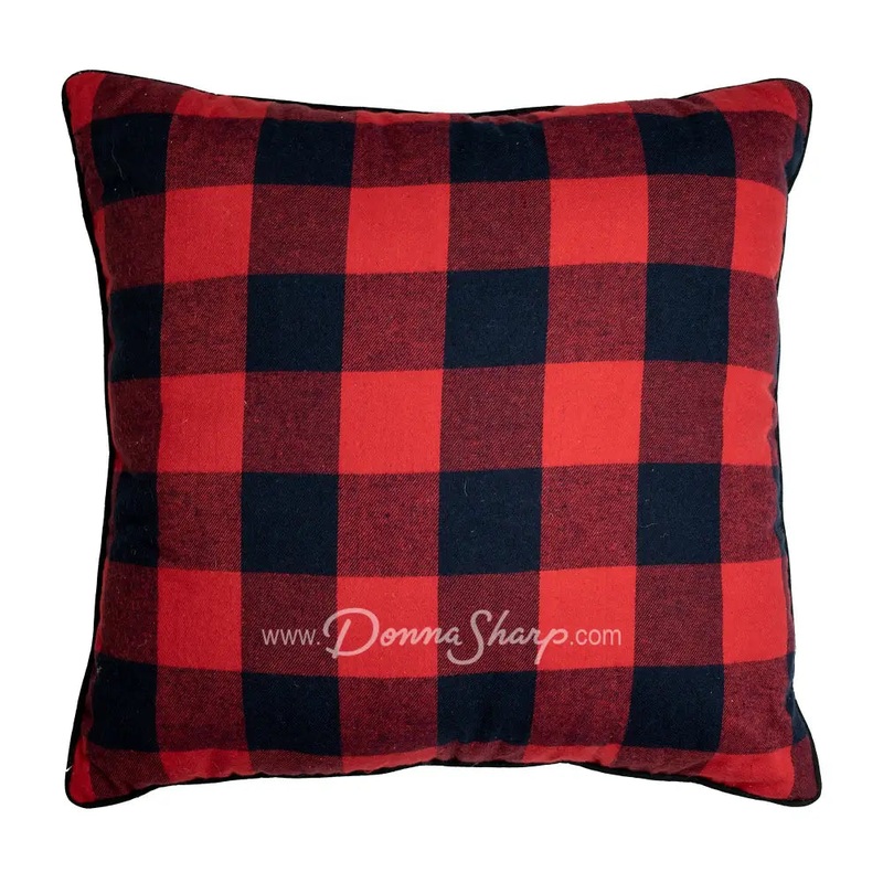 Donna Sharp Bear Campfire Red Check Decorative Pillow
