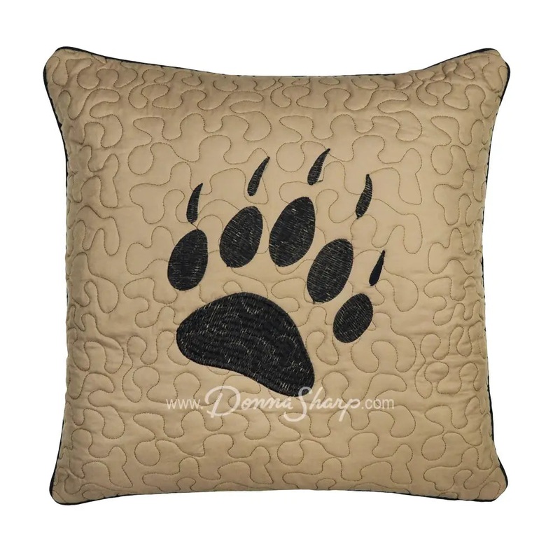 Donna Sharp Bear Walk Plaid Paw Decorative Pillow