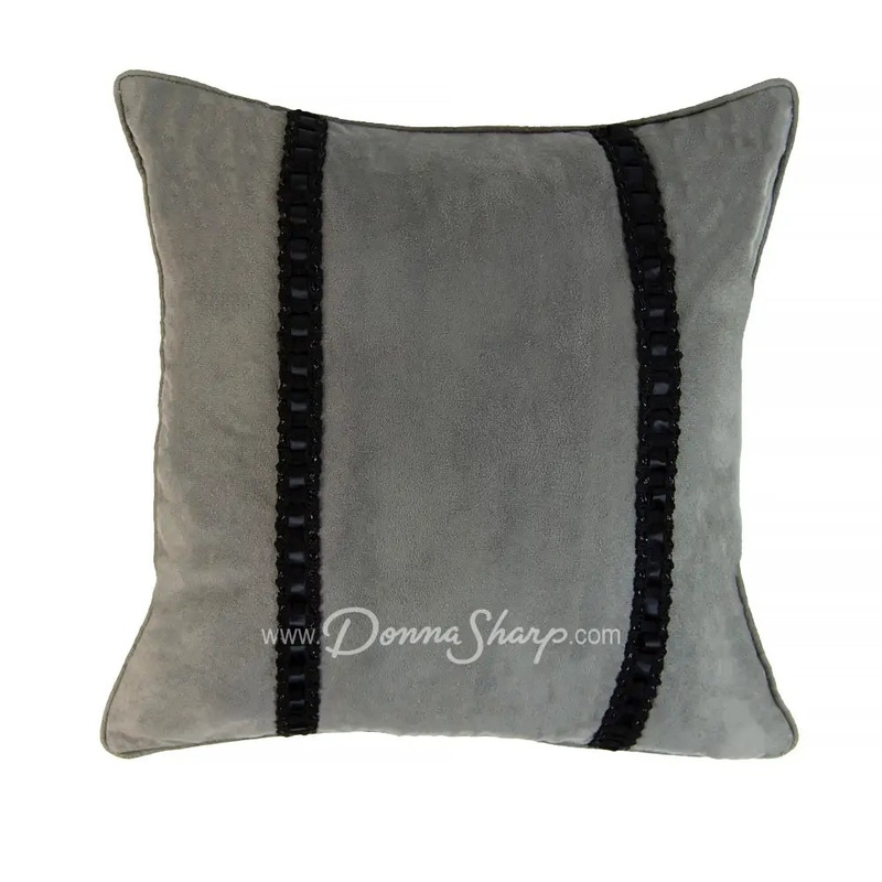 Donna Sharp Grey Suede Decorative Pillow