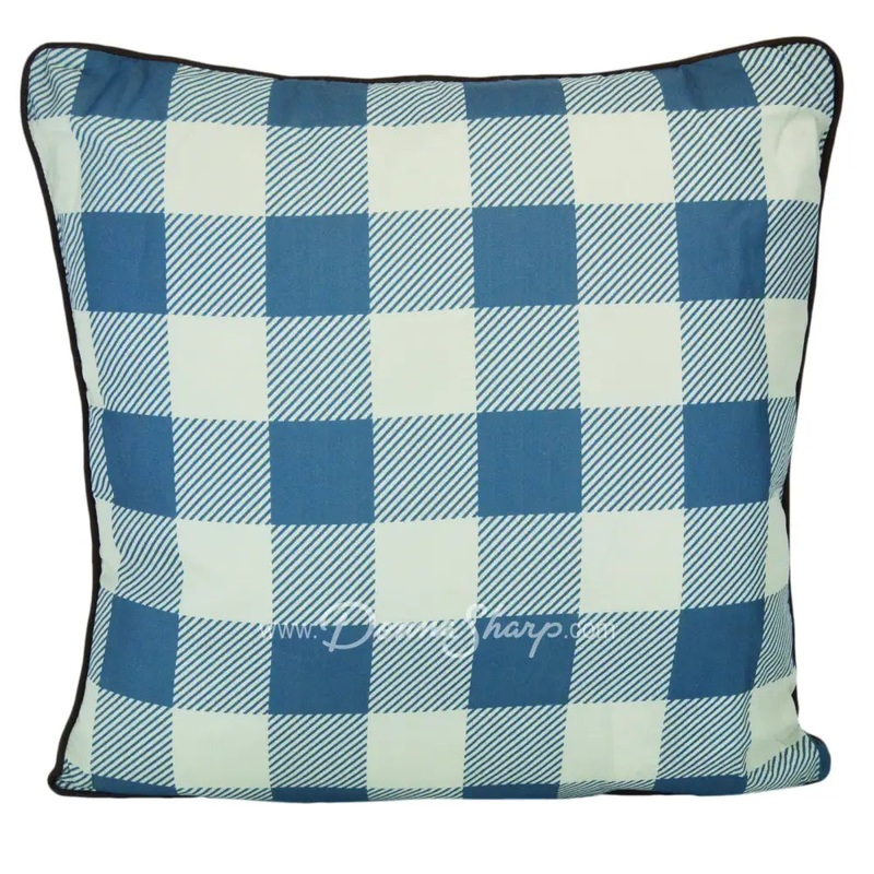 Donna Sharp Mountain Stream Blue Check Decorative Pillow