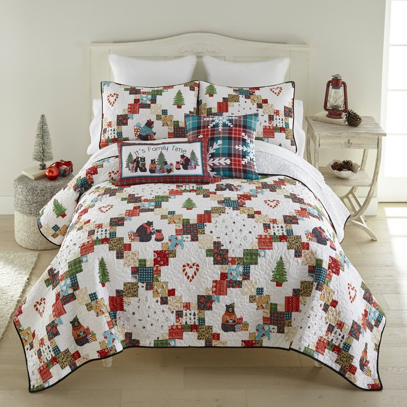 Holiday Love 3pc Quilted Microfiber Bedding Set